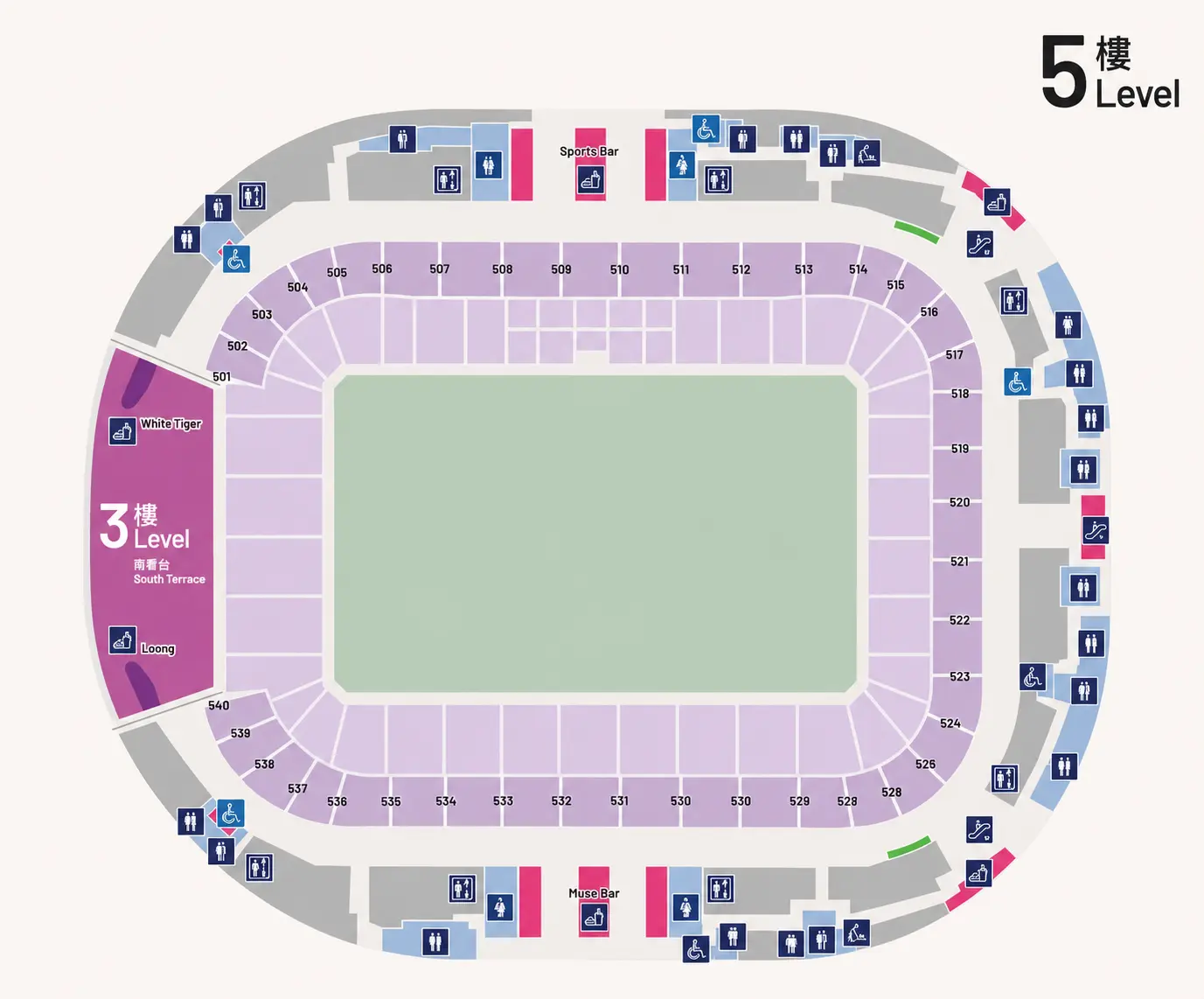 啟德主場館5樓座位表